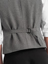 Ombre Clothing Šedá pánska žakárová vesta s klopami Ombre Oblečenie