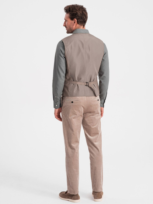 Ombre Clothing Béžová pánska obleková vesta Ombre Clothing