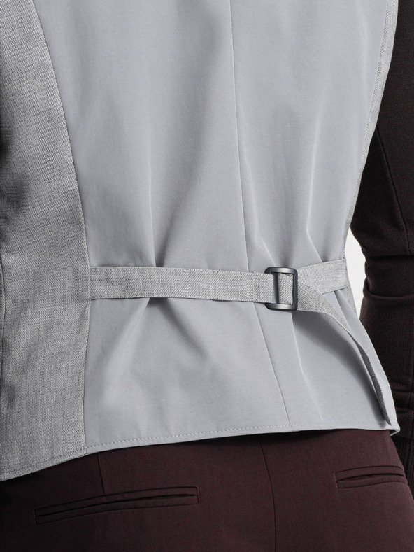 Ombre Clothing Svetlošedá pánska žakárová vesta Ombre Oblečenie