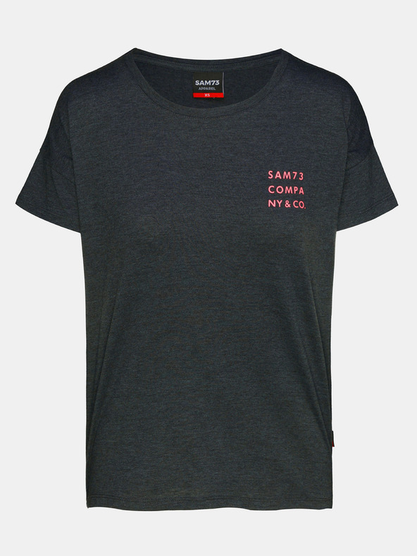 Sam 73 Tmavosivé dámske tričko s potlačou SAM 73