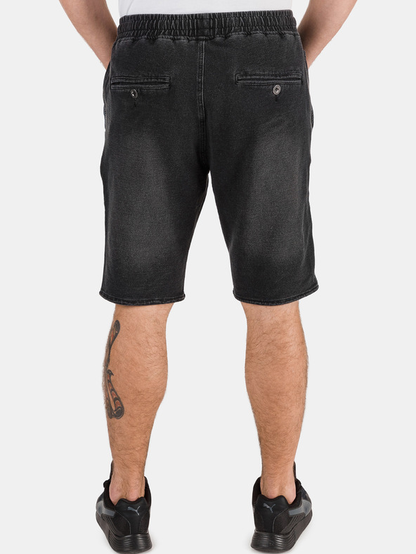 Sam 73 Tmavosivé pánske džínsové šortky SAM 73