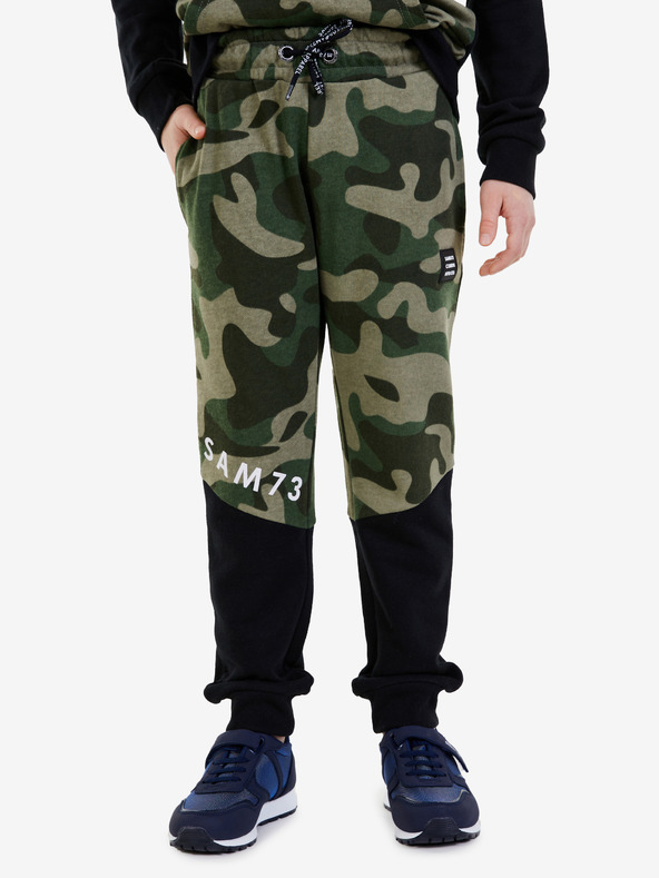 Sam 73 Khaki chlapčenské vzorované tepláky SAM 73 Conrad