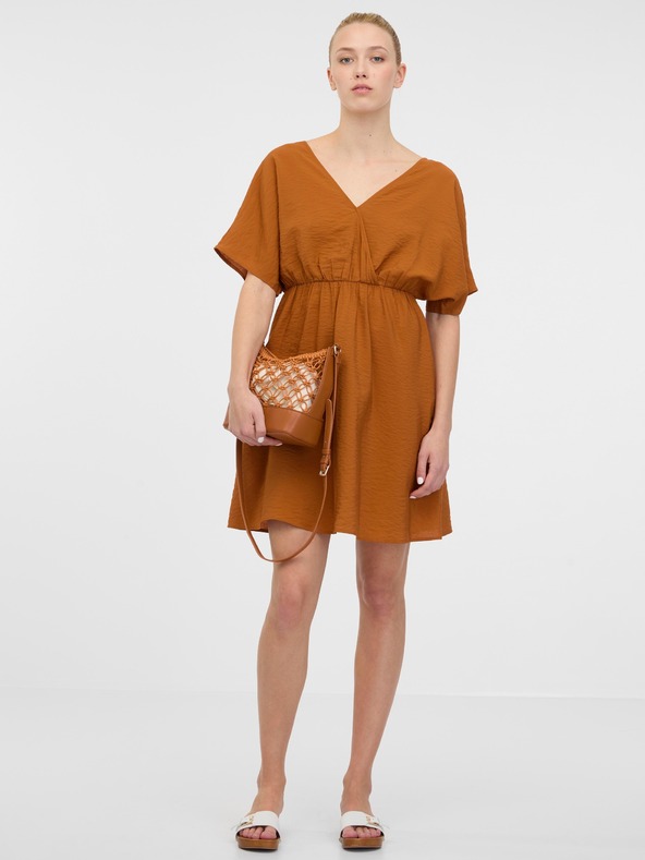 Orsay Hnedé dámske krátke šaty ORSAY