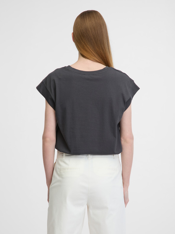 Orsay Tmavosivé dámske tričko s krátkym rukávom ORSAY