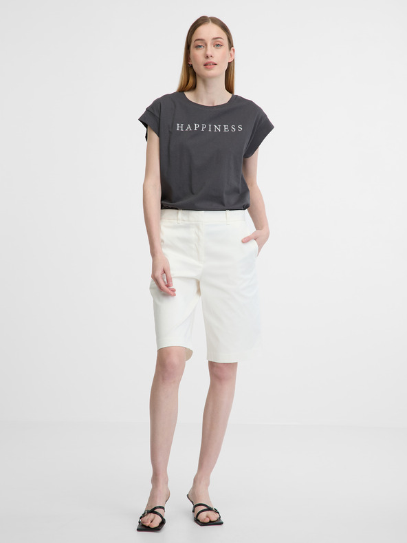 Orsay Tmavosivé dámske tričko s krátkym rukávom ORSAY