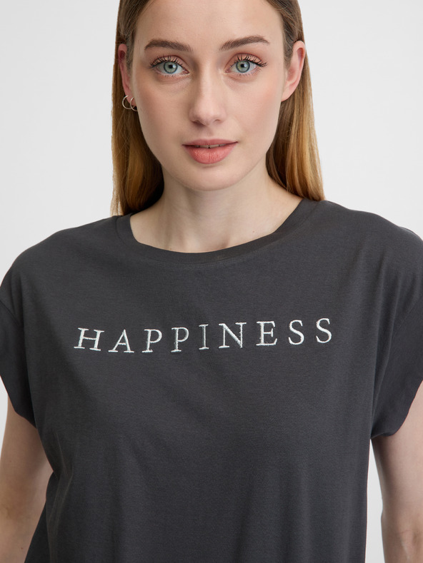 Orsay Tmavosivé dámske tričko s krátkym rukávom ORSAY