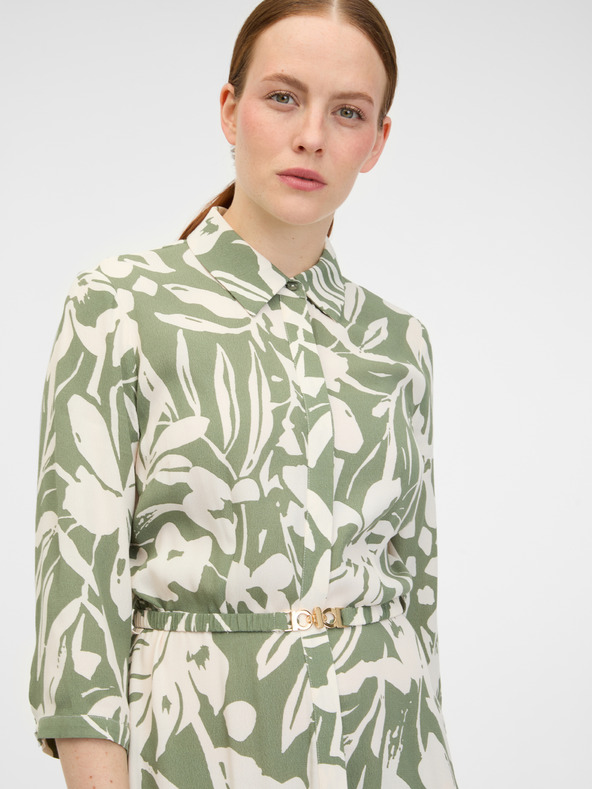 Orsay Kaki dámske košeľové midi šaty ORSAY