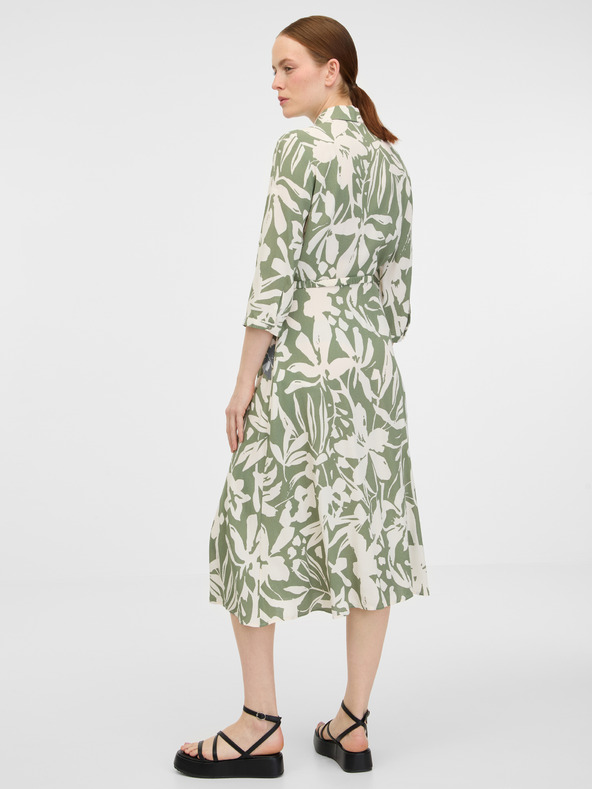 Orsay Kaki dámske košeľové midi šaty ORSAY