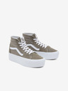 Vans Khaki dámske členkové tenisky na platforme so semišovými detailmi VANS SK8-Hi