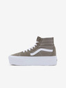 Vans Khaki dámske členkové tenisky na platforme so semišovými detailmi VANS SK8-Hi