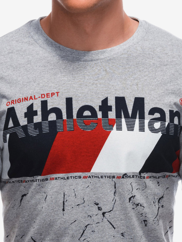 Edoti Pánske tričko s potlačou - šedé