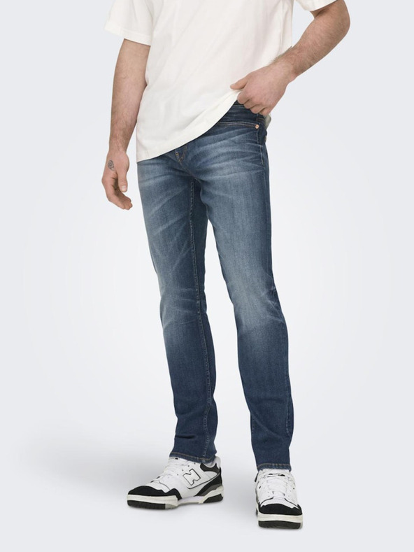 ONLY & SONS Modré pánske slim džínsy ONLY & SONS