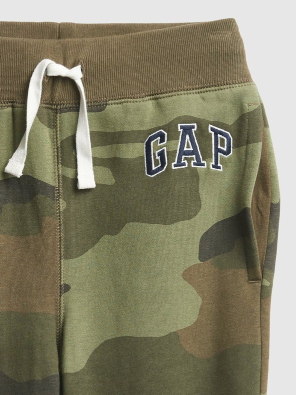 GAP Detské tepláky fleece logo army GAP