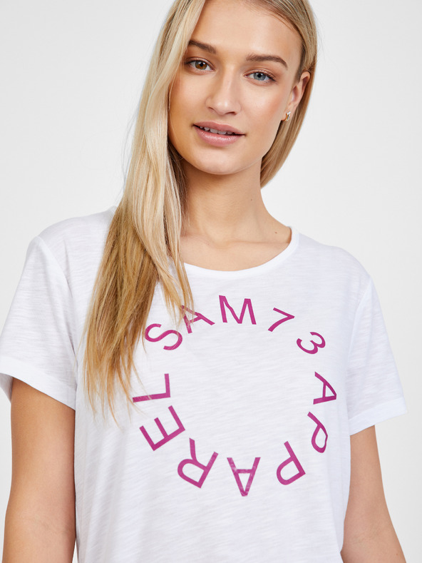 Sam 73 Biele dámske tričko s potlačou SAM 73 Arias