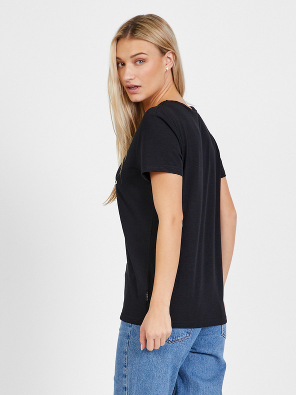 Sam 73 Čierne dámske tričko s potlačou SAM 73 Arias