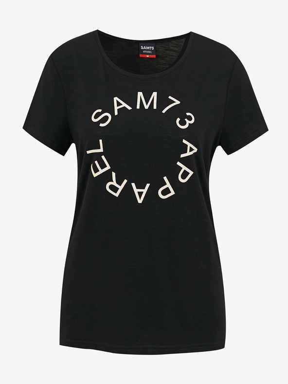 Sam 73 Čierne dámske tričko s potlačou SAM 73 Arias