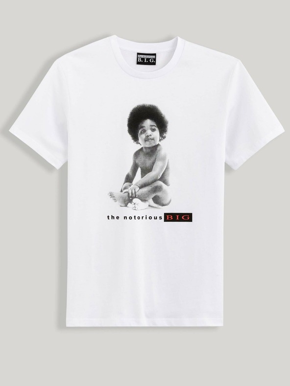 Celio Biele pánske tričko s potlačou Celio Lvebig