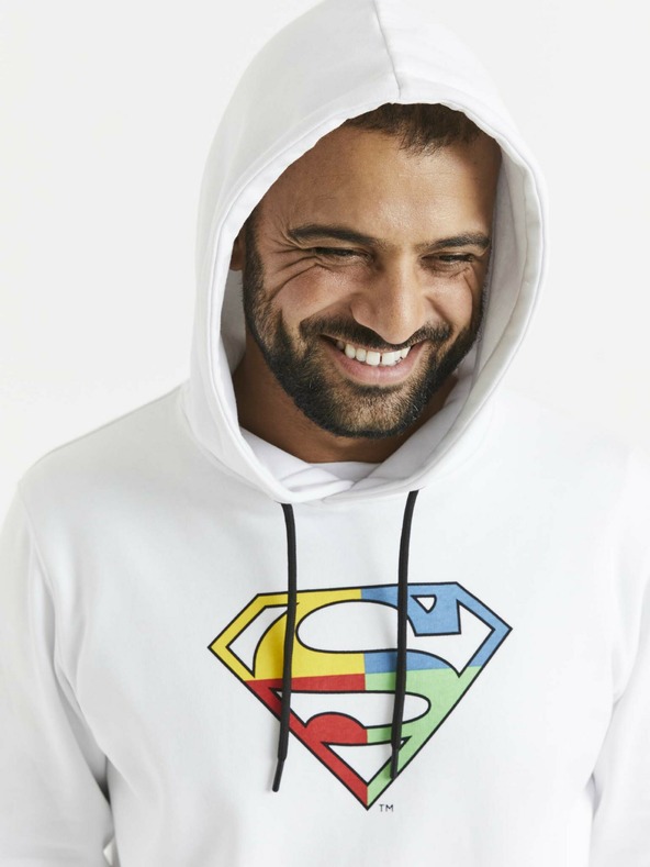 Celio Biela pánska mikina s potlačou Celio Lvemansw