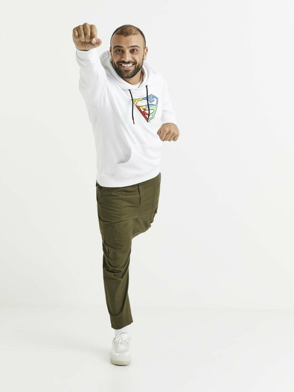 Celio Biela pánska mikina s potlačou Celio Lvemansw