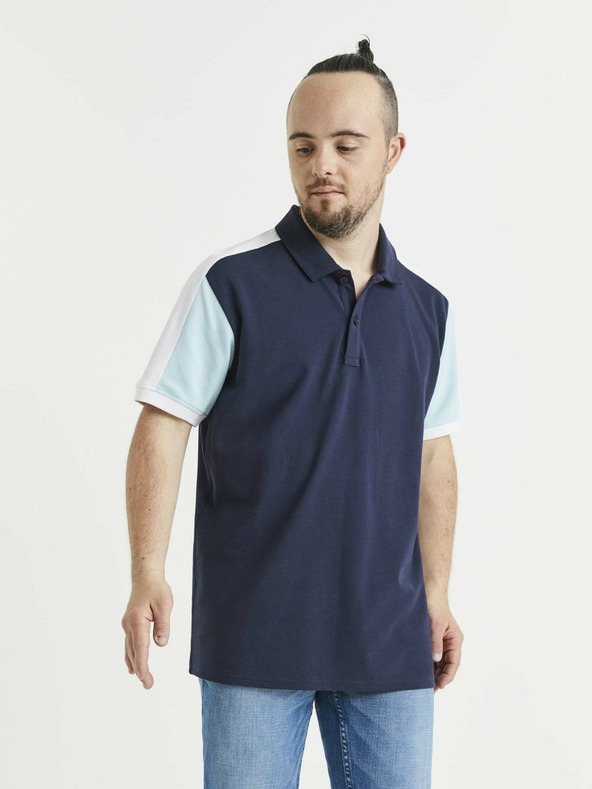 Celio Tmavomodrá pánska polokošeľa Celio