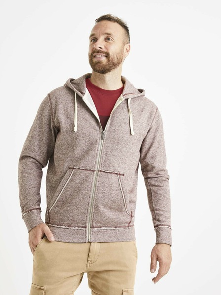 Celio Vínová pánska žíhaná mikina Celio