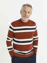 Celio Bielo-červená pánska pruhovaná mikina Celio