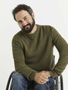 Celio Khaki pánsky vzorovaný sveter Celio