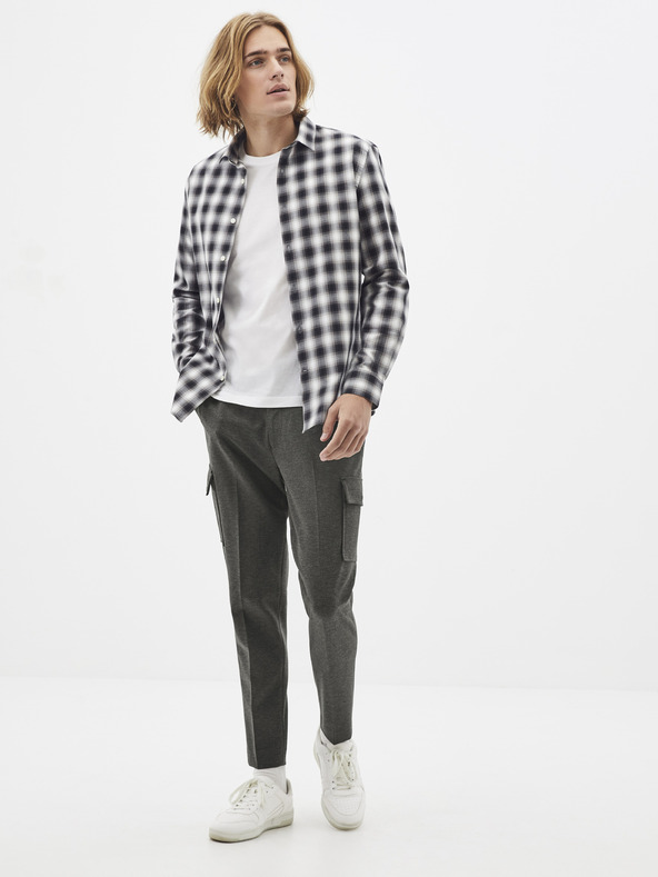 Celio Čiernobiela košeľa v kocke Celio Sablaflou