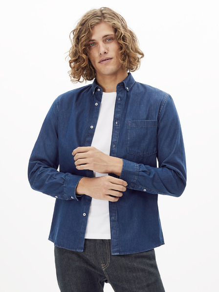 Celio Tmavomodrá džínsová košeľa Celio Rasol