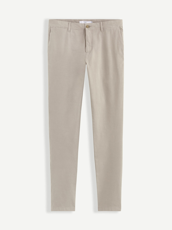Celio Krémové pánske chino nohavice Celio Tocharles