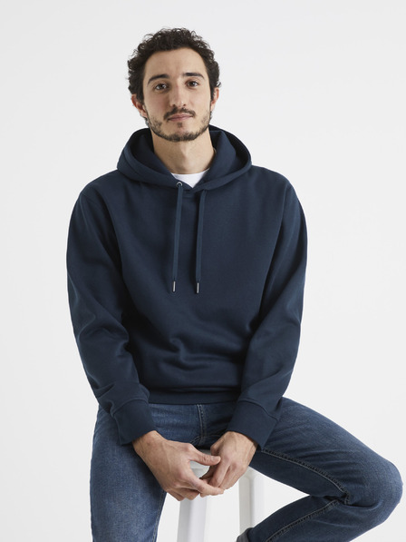 Celio Tmavomodrá pánska mikina Celio Vesix