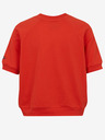 SuperDry Červené dámske tričko Superdry Workwear Cropped Sweat Crew s potlačou