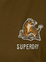 SuperDry Hnedé dámske tričko Superdry Military Narrative Tee