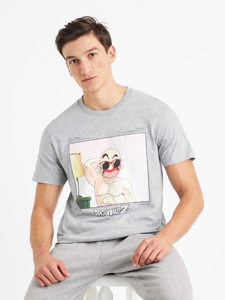 Celio Šedé pánske tričko Celio Dragon Ball Super