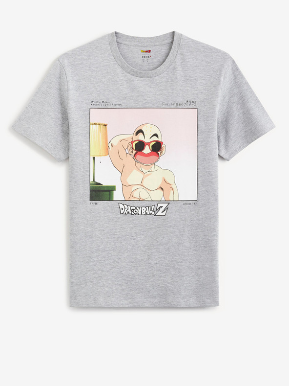 Celio Šedé pánske tričko Celio Dragon Ball Super