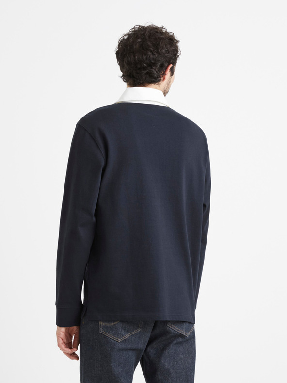 Celio Tmavomodré pánske polo tričko Celio Vemix