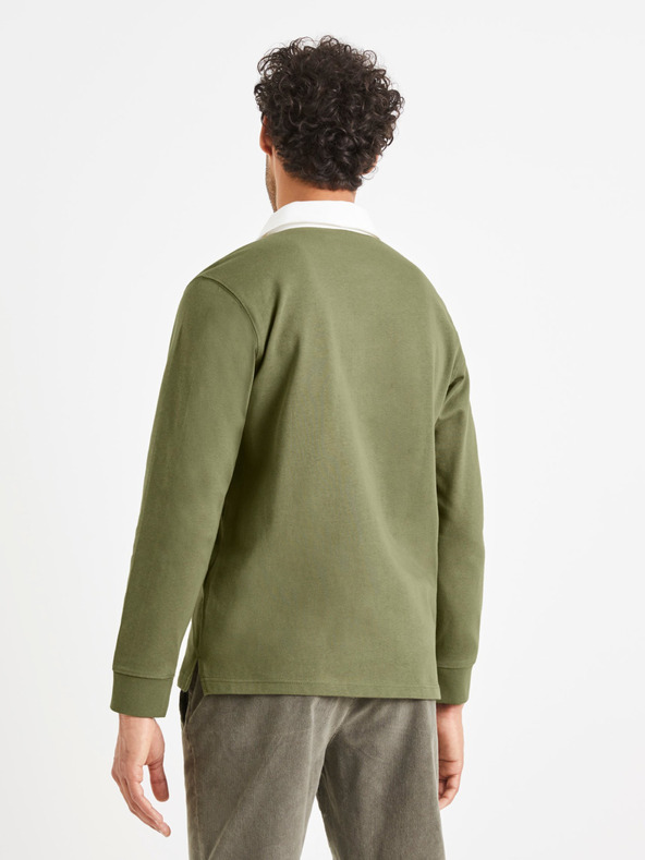 Celio Zelené pánske polo tričko Celio Vemix