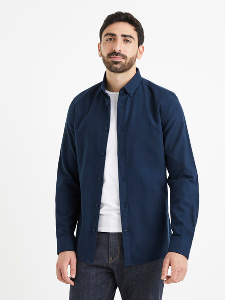 Celio Tmavomodré pánske tričko Celio Waffle