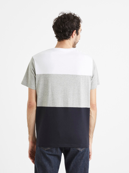 Celio Bielo-sivé pánske tričko Celio Vetrois