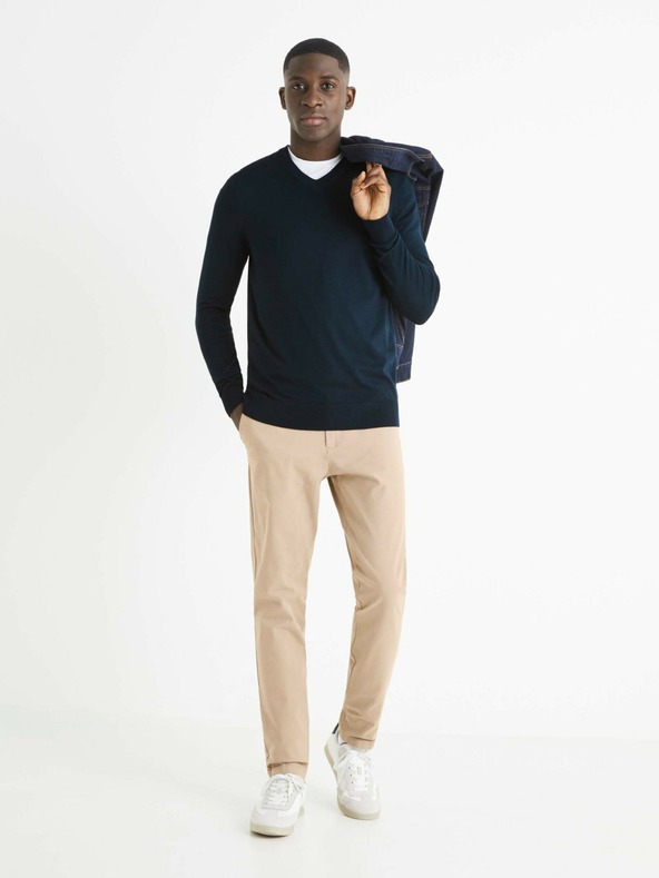 Celio Tmavomodrý pánsky sveter Celio Befisrtv