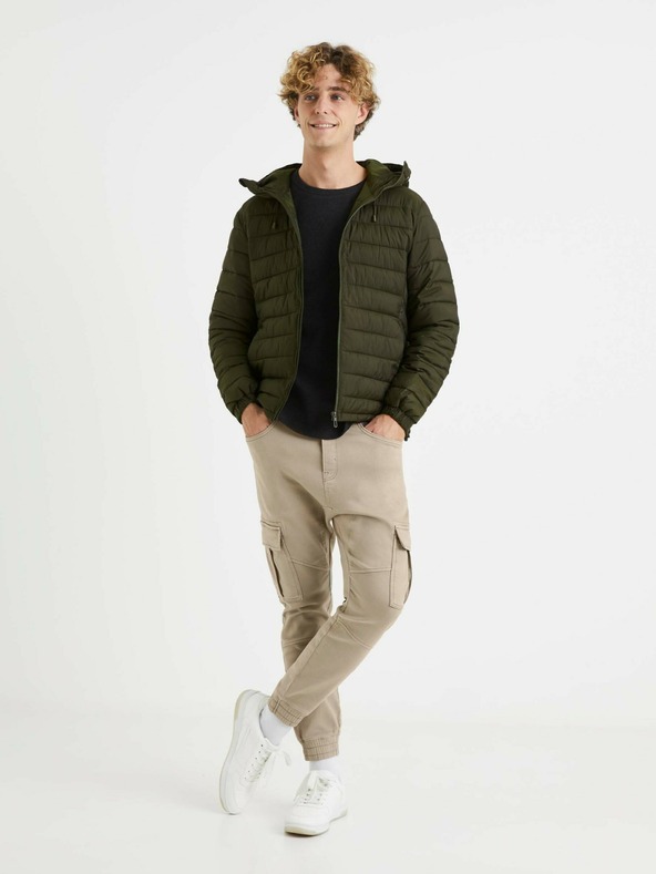 Celio Béžové pánske nohavice Celio Vokit