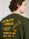 SuperDry Khaki pánska mikina s potlačou Superdry Workwear Crew Neck