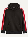 Celio Čierna pánska mikina s kapucňou Celio Vebandit