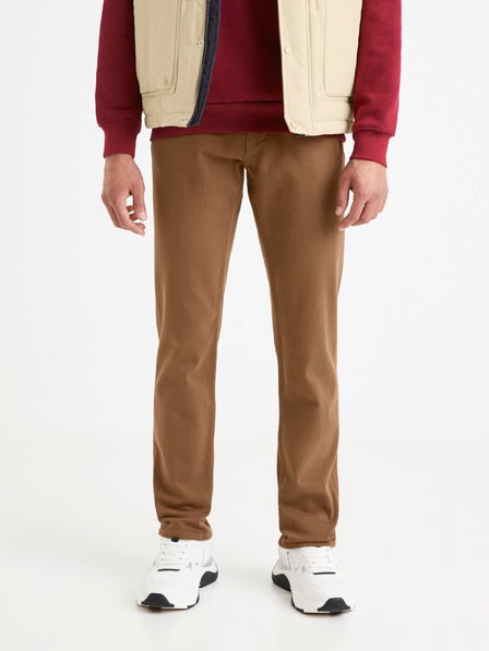 Celio Hnedé pánske nohavice Celio