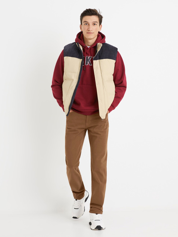 Celio Hnedé pánske nohavice Celio