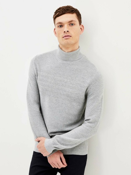 Celio Svetlošedý pánsky rolák Basic Celio Pewave