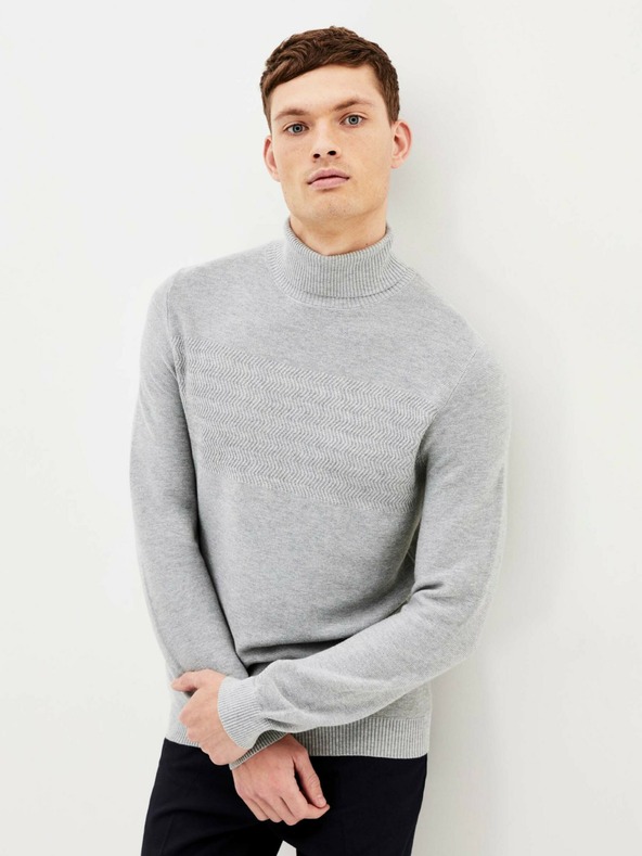 Celio Svetlošedý pánsky rolák Basic Celio Pewave