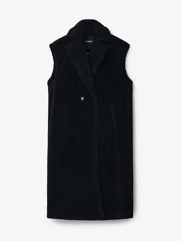 Desigual Čierna dámska vesta Desigual Cameron zo zmesi vlny