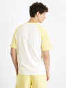 Celio Žlto-biele pánske tričko Celio Ceraglan Happiness