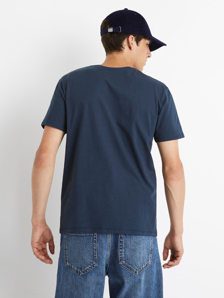 Celio Tmavomodré pánske tričko Celio Cecarto